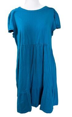 Time and Tru Teal T-Shirt Dress Women’s M Knee Length Pockets Casual